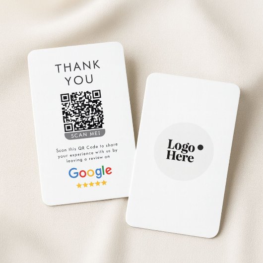 5 Star Google Review With Thank You and QR Code Visitenkarte