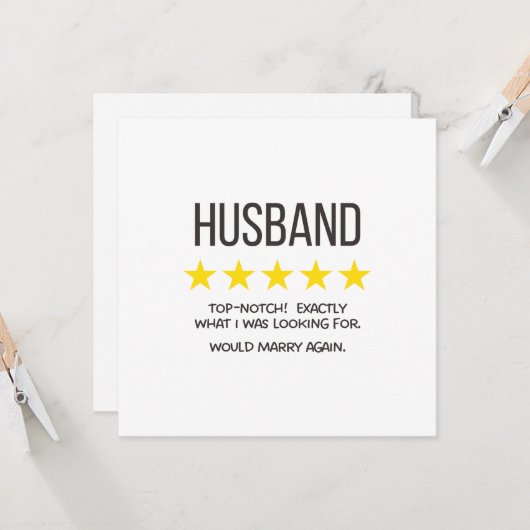 5 Star Husband Karte (Vorderseite/Rückseite Beispiel)