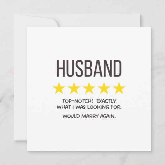 5 Star Husband Karte (Vorderseite)