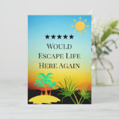 5 Star Rental Host Review Editable Guest Sunset  Dankeskarte (Stehend Vorderseite)