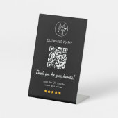 5 Star Review QR Code Business Reviews Black Sockelschild (Vorderseite)