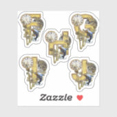 5 Steampunk F G H E J Skulpturensticker Aufkleber (Blatt)