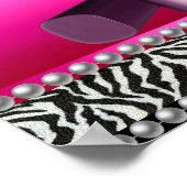 5 Stephanie Banner Hot Pink Zebra Leopard Poster (Ecke)