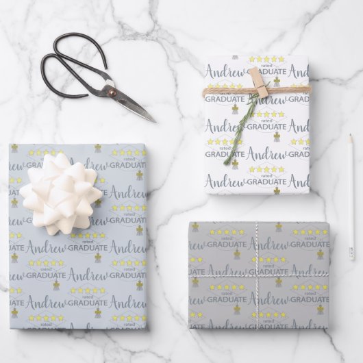 5-Sterne-Absolvent Geschenkpapier Set (Vorderseite)