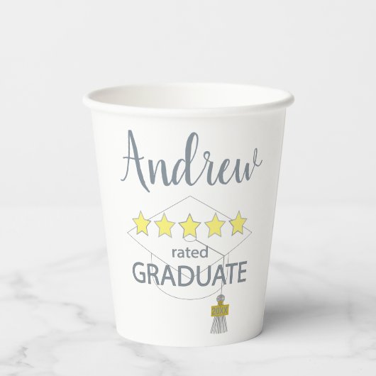 5-Sterne-Absolvent Pappbecher (Rückseite)