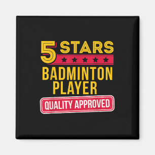 5 Sterne Badminton-Spieler - Lustiges Racquet-Spor Magnet