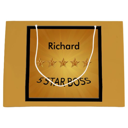 5-Sterne-Boss mit benutzerdefiniertem LGB Große Geschenktüte (Vorderseite)