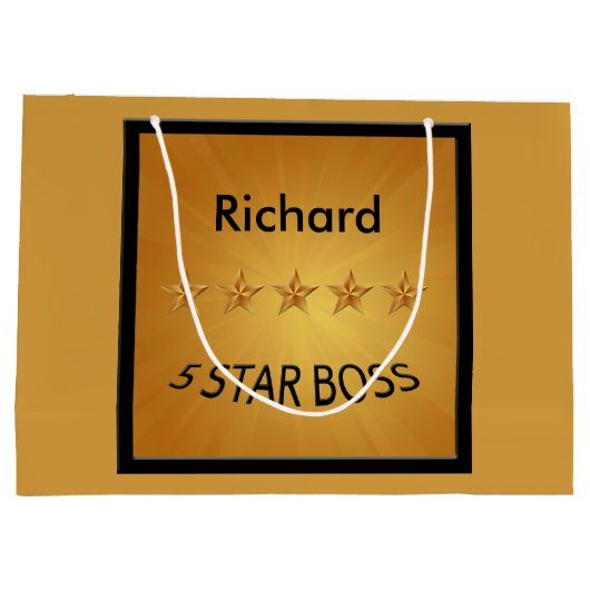 5-Sterne-Boss mit benutzerdefiniertem LGB Große Geschenktüte (Rückseite)