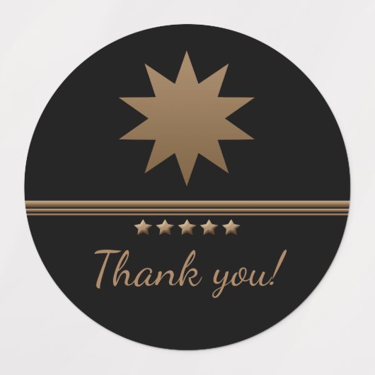 5-Sterne-Branding-Gold-Schwarz Beruflich Etiketten (Design 2)