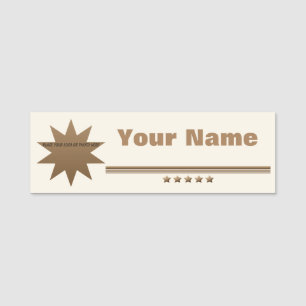 5 Sterne Brushed Gold Beruflich Classic Name Tag Namensschild