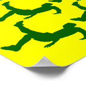 5-Sterne-Fußball-Flagge Brasiliens Poster (Ecke)