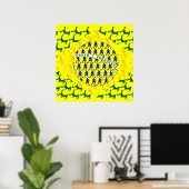 5-Sterne-Fußball-Flagge Brasiliens Poster (Heimbüro)
