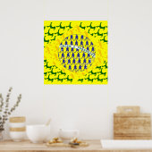 5-Sterne-Fußball-Flagge Brasiliens Poster (Küche)