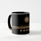 5 Sterne Gold Black Beruflich Business Tasse (Vorderseite Links)
