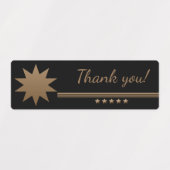 5 Sterne Gold Text Black Danke für die wasserdicht Etiketten (Design 2)