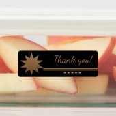 5 Sterne Gold Text Black Danke für die wasserdicht Etiketten (Befestigt)