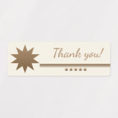 5 Sterne Gold Text Creme Danke für die wasserdicht Etiketten (Design 1)