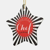5 Sterne Koch kulinarische Weihnachtsbaumschmuck Keramik Ornament (Links)