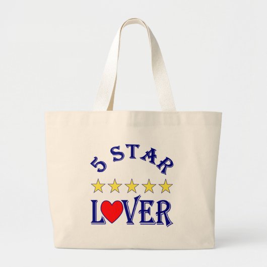 5 Sterne Lover (blau) Jumbo Stoffbeutel (Vorne)