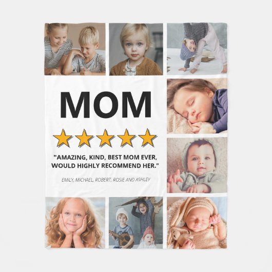 5-Sterne-Mutter | Foto Collage Mama Fleecedecke (Vorderseite)