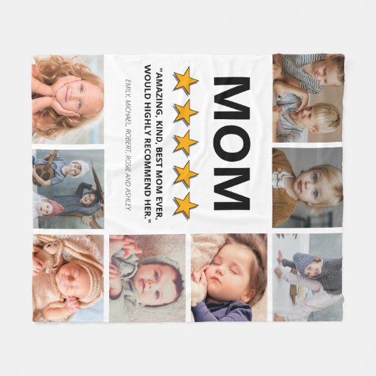 5-Sterne-Mutter | Foto Collage Mama Fleecedecke (Vorderseite (Horizontal))