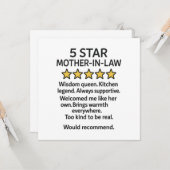 5 Sterne Schwiegermutter Karte (Vorderseite/Rückseite Beispiel)