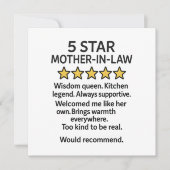 5 Sterne Schwiegermutter Karte (Vorderseite)