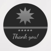 5 Sterne Silver Text Black Beruflich Labels Etiketten (Design 2)