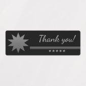 5 Sterne Silver Text Black Danke Wasserdicht Etiketten (Design 2)