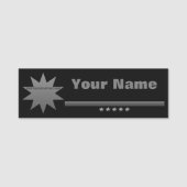 5 Sterne Silver Text Schwarzer Beruflicher Name Ta Namensschild (Vorderseite)