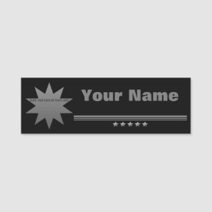 5 Sterne Silver Text Schwarzer Beruflicher Name Ta Namensschild