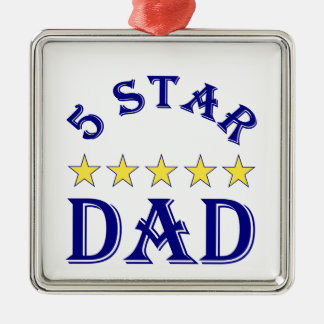 5-Sterne-Vater Silbernes Ornament