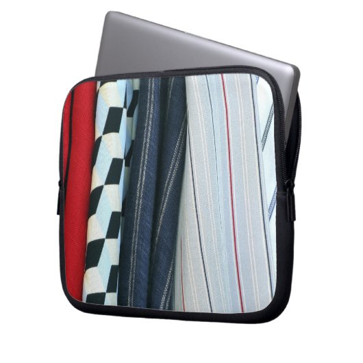 5 Stoffe mit geometrischen Mustern Laptopschutzhülle (Vorderseite Links)