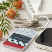 5 Stoffe mit geometrischen Mustern Schlüsselanhänger (Vorderseite rechts)