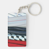 5 Stoffe mit geometrischen Mustern Schlüsselanhänger (Rückseite)