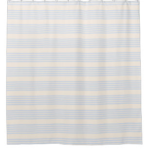 5 Streifen in hellblau und beige Duschvorhang