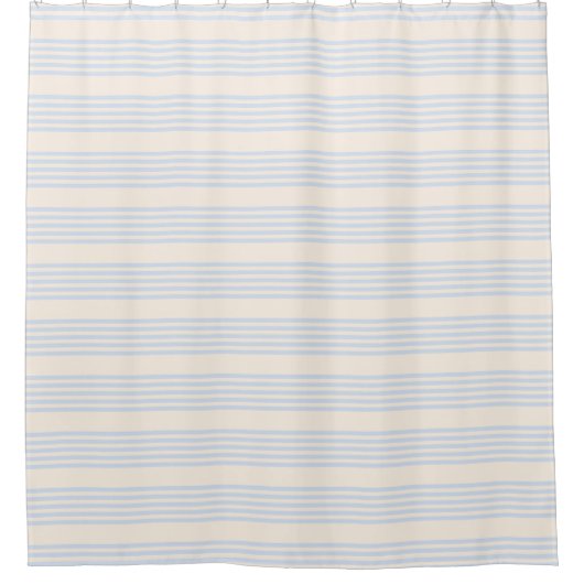 5 Streifen in hellblau und beige Duschvorhang (Vorderseite)