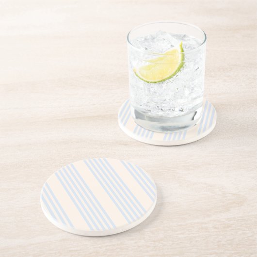 5 Streifen in hellblau und beige Getränkeuntersetzer (Seite)