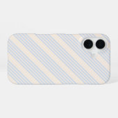 5 Streifen in hellblau und beige iPhone 16 Hülle (Rückseite (Horizontal))