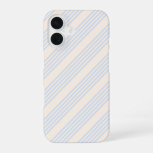 5 Streifen in hellblau und beige iPhone 16 Hülle