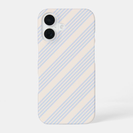 5 Streifen in hellblau und beige iPhone 16 Hülle (Rückseite)