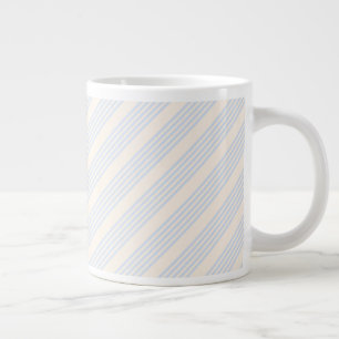 5 Streifen in hellblau und beige Jumbo-Tasse
