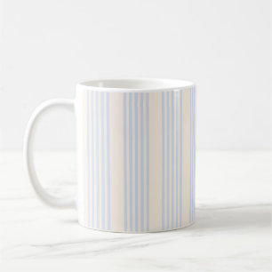 5 Streifen in hellblau und beige Kaffeetasse
