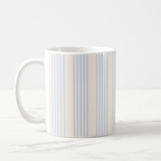 5 Streifen in hellblau und beige Kaffeetasse (Links)