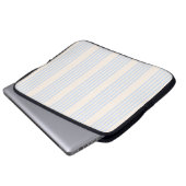 5 Streifen in hellblau und beige Laptopschutzhülle (Vorne Knopf)