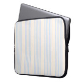 5 Streifen in hellblau und beige Laptopschutzhülle (Vorderseite Links)