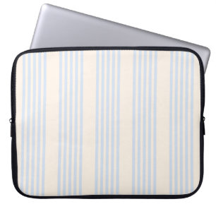 5 Streifen in hellblau und beige Laptopschutzhülle