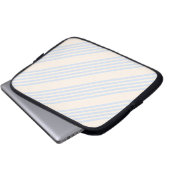 5 Streifen in hellblau und beige Laptopschutzhülle (Vorne Knopf)