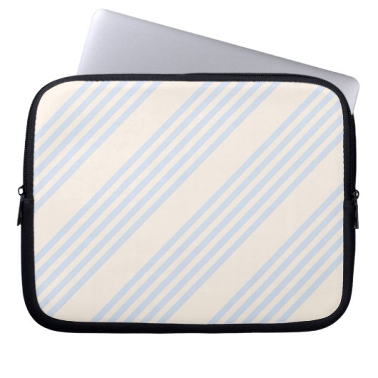 5 Streifen in hellblau und beige Laptopschutzhülle (Vorderseite)