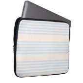 5 Streifen in hellblau und beige Laptopschutzhülle (Vorne Rechts)